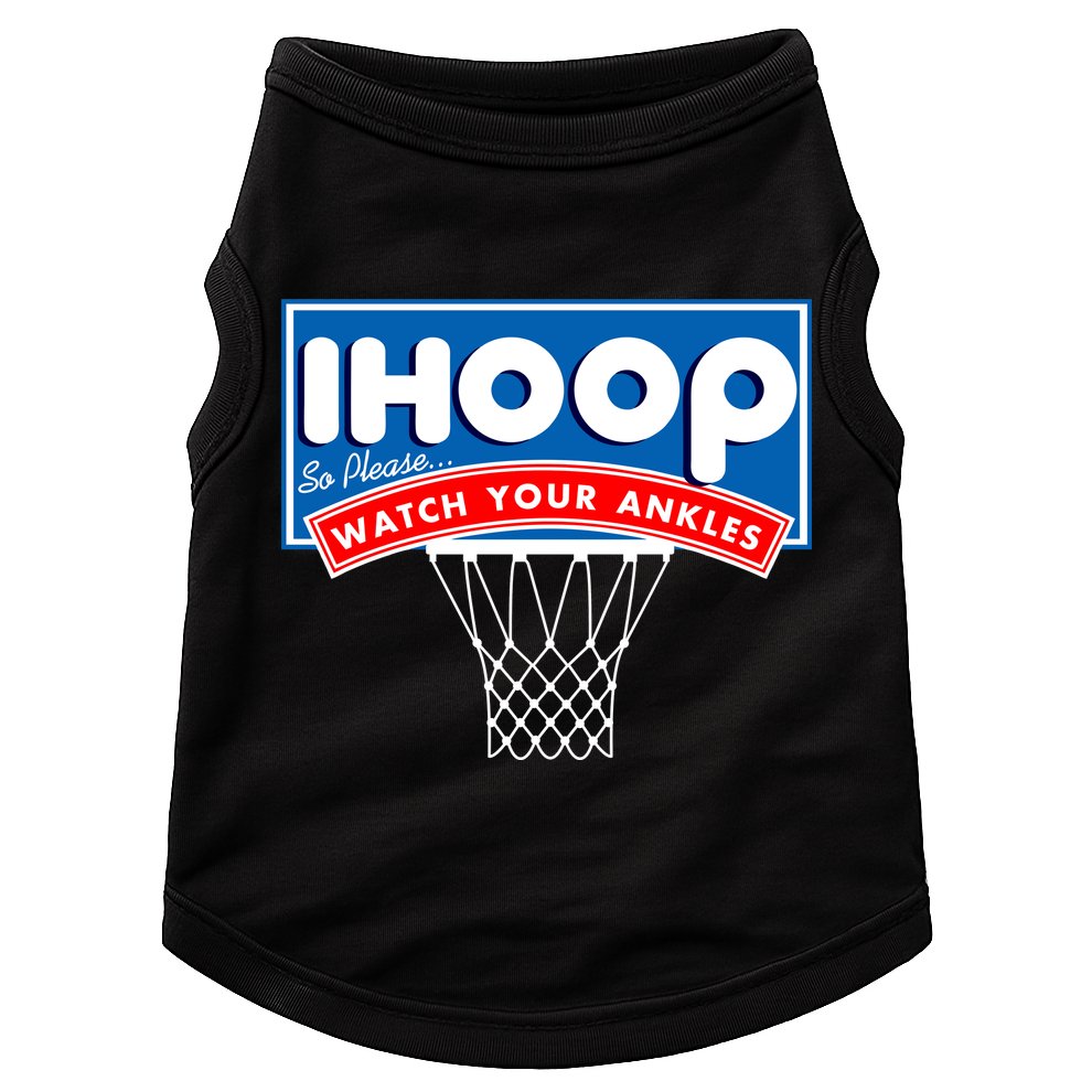 Ihoop I Hoop So Please Watch Your Ankles Classic Logo Doggie Tank