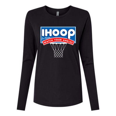 Ihoop I Hoop So Please Watch Your Ankles Classic Logo Womens Cotton Relaxed Long Sleeve T-Shirt