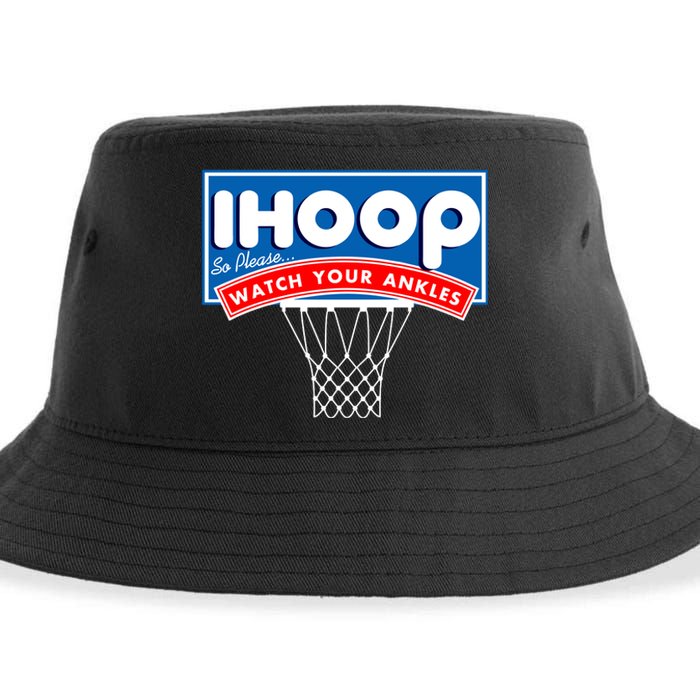 Ihoop I Hoop So Please Watch Your Ankles Classic Logo Sustainable Bucket Hat