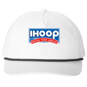 Ihoop I Hoop So Please Watch Your Ankles Classic Logo Snapback Five-Panel Rope Hat