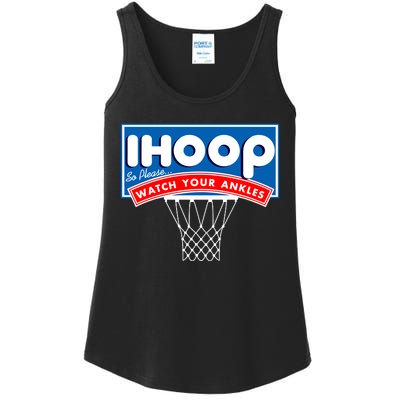 Ihoop I Hoop So Please Watch Your Ankles Classic Logo Ladies Essential Tank