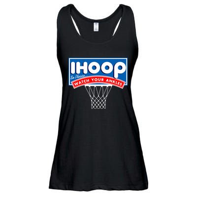 Ihoop I Hoop So Please Watch Your Ankles Classic Logo Ladies Essential Flowy Tank