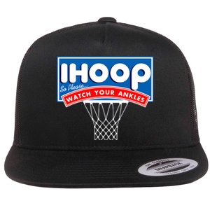 Ihoop I Hoop So Please Watch Your Ankles Classic Logo Flat Bill Trucker Hat