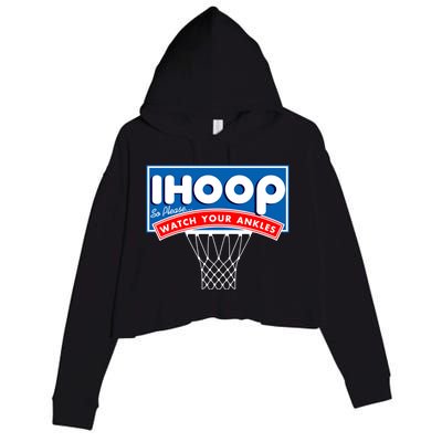 Ihoop I Hoop So Please Watch Your Ankles Classic Logo Crop Fleece Hoodie