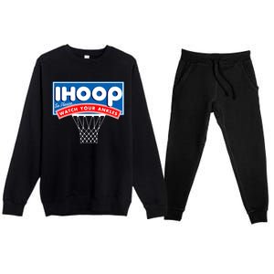 Ihoop I Hoop So Please Watch Your Ankles Classic Logo Premium Crewneck Sweatsuit Set