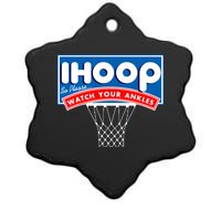 Ihoop I Hoop So Please Watch Your Ankles Classic Logo Ceramic Star Ornament