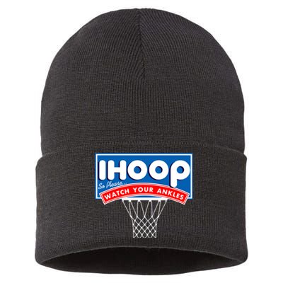 Ihoop I Hoop So Please Watch Your Ankles Classic Logo Sustainable Knit Beanie