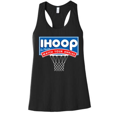 Ihoop I Hoop So Please Watch Your Ankles Classic Logo Women's Racerback Tank