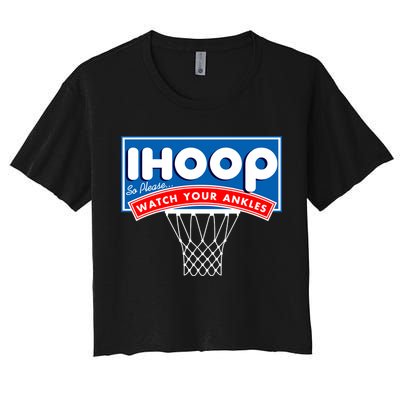 Ihoop I Hoop So Please Watch Your Ankles Classic Logo Crop Top