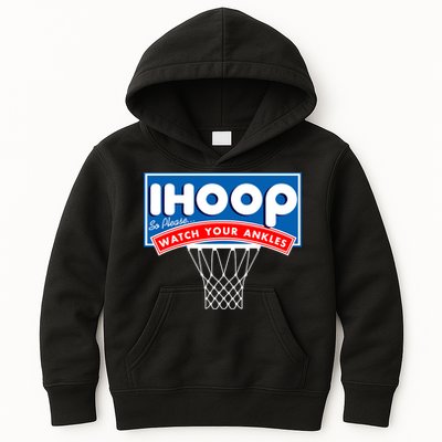 Ihoop I Hoop So Please Watch Your Ankles Classic Logo Kids Hoodie