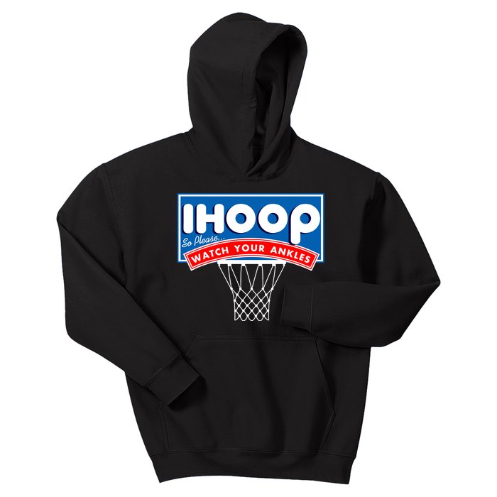 Ihoop I Hoop So Please Watch Your Ankles Classic Logo Kids Hoodie