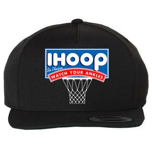 Ihoop I Hoop So Please Watch Your Ankles Classic Logo Wool Snapback Cap