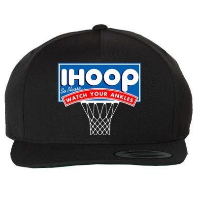 Ihoop I Hoop So Please Watch Your Ankles Classic Logo Wool Snapback Cap