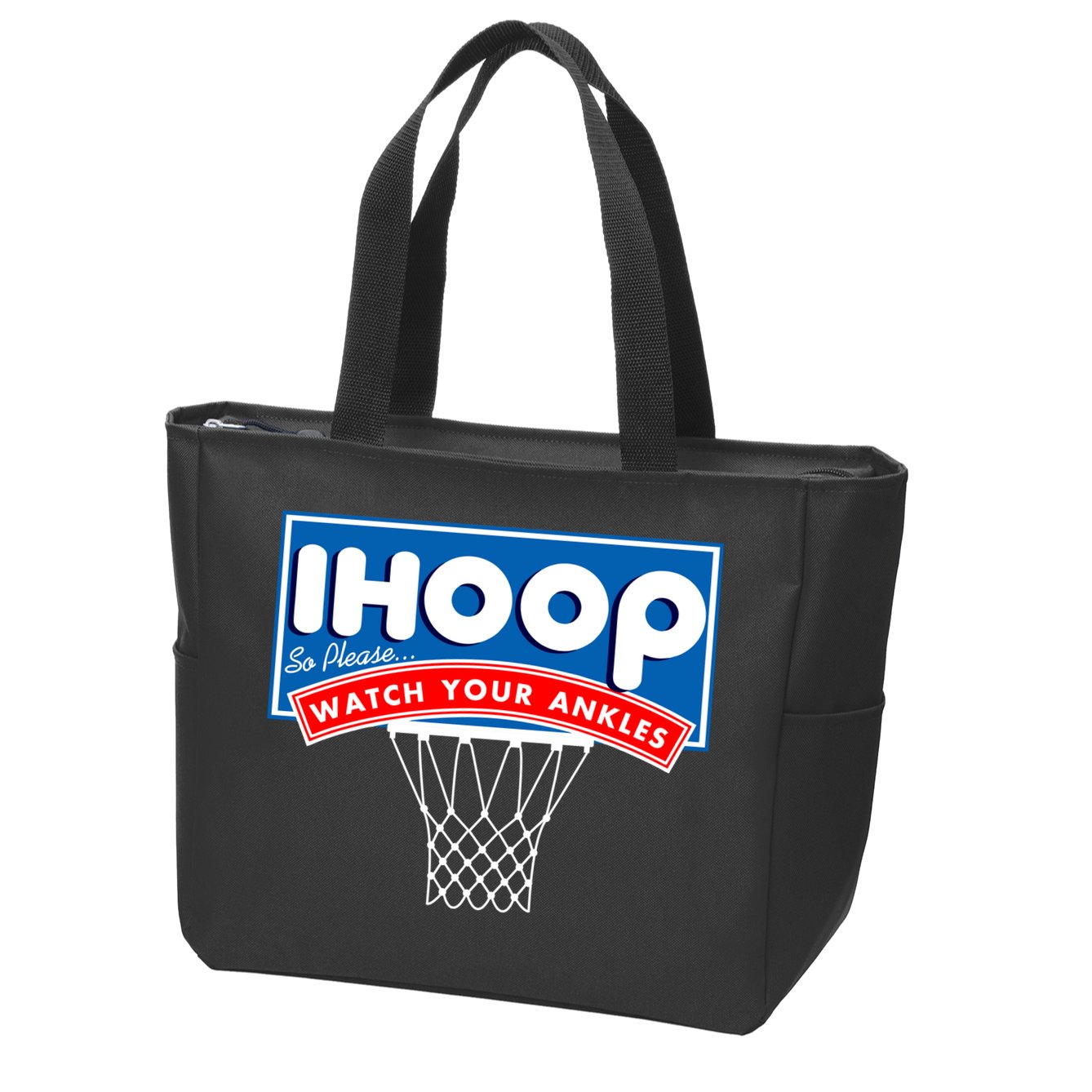 Ihoop I Hoop So Please Watch Your Ankles Classic Logo Zip Tote Bag