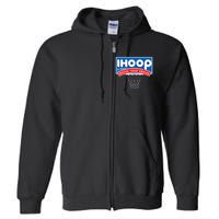 Ihoop I Hoop So Please Watch Your Ankles Classic Logo Full Zip Hoodie