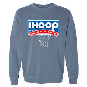 Ihoop I Hoop So Please Watch Your Ankles Classic Logo Garment-Dyed Sweatshirt