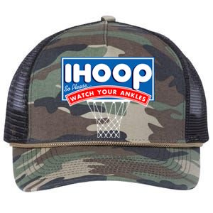 Ihoop I Hoop So Please Watch Your Ankles Classic Logo Retro Rope Trucker Hat Cap