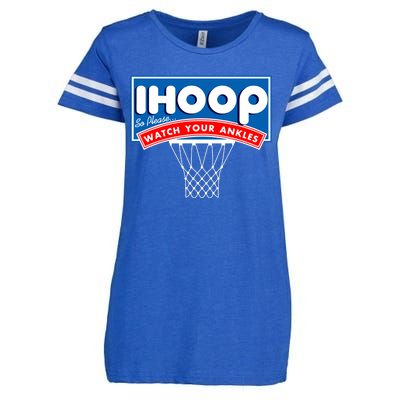 Ihoop I Hoop So Please Watch Your Ankles Classic Logo Enza Ladies Jersey Football T-Shirt