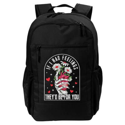If I Had Feelings Valentine Skeleton Heart Daily Commute Backpack