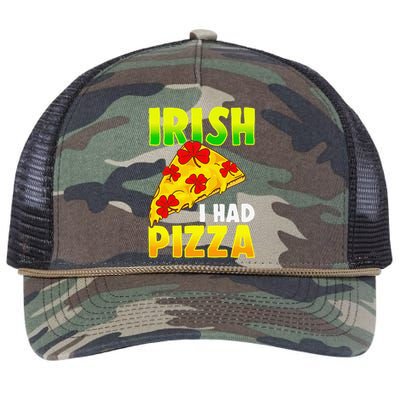 Irish I had Pizza Funny Saint Patricks Day Pizza Phrase Retro Rope Trucker Hat Cap