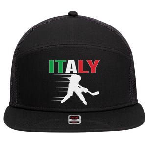 Italy Ice Hockey Fans Jersey Italian Hockey Team Supporter 7 Panel Mesh Trucker Snapback Hat