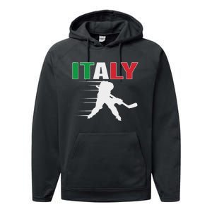 Italy Ice Hockey Fans Jersey Italian Hockey Team Supporter Performance Fleece Hoodie