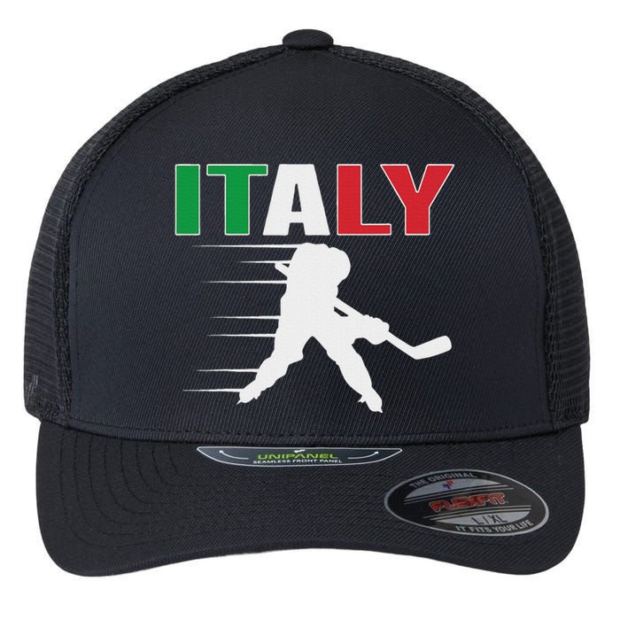 Italy Ice Hockey Fans Jersey Italian Hockey Team Supporter Flexfit Unipanel Trucker Cap