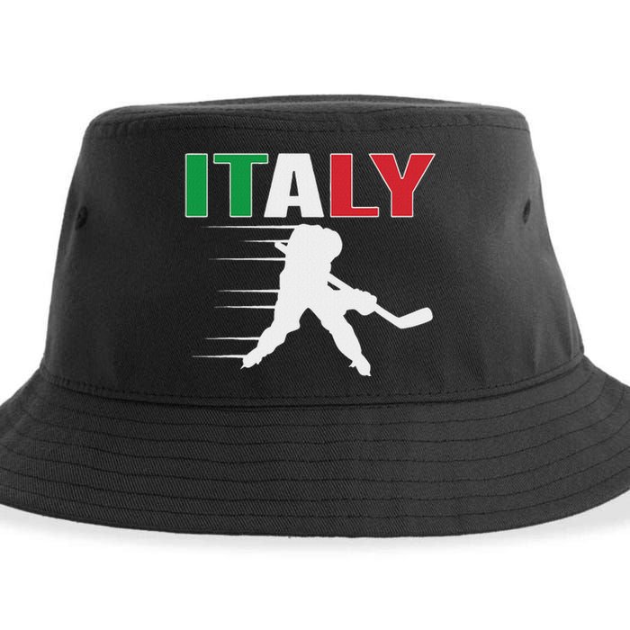 Italy Ice Hockey Fans Jersey Italian Hockey Team Supporter Sustainable Bucket Hat