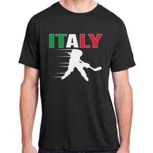 Italy Ice Hockey Fans Jersey Italian Hockey Team Supporter Adult ChromaSoft Performance T-Shirt