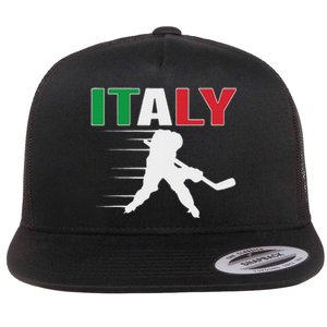 Italy Ice Hockey Fans Jersey Italian Hockey Team Supporter Flat Bill Trucker Hat