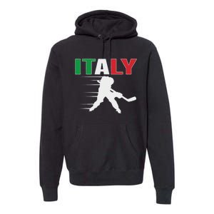 Italy Ice Hockey Fans Jersey Italian Hockey Team Supporter Premium Hoodie