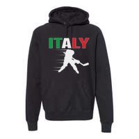 Italy Ice Hockey Fans Jersey Italian Hockey Team Supporter Premium Hoodie