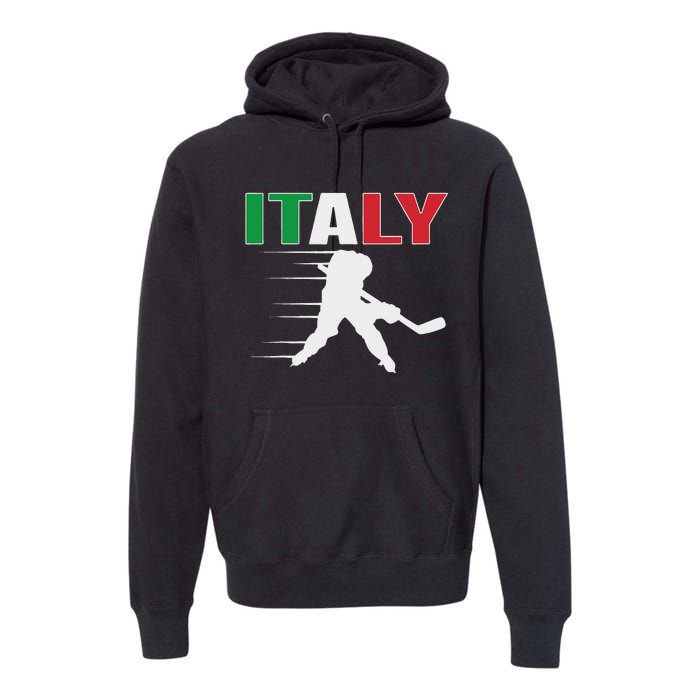 Italy Ice Hockey Fans Jersey Italian Hockey Team Supporter Premium Hoodie