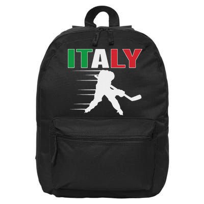 Italy Ice Hockey Fans Jersey Italian Hockey Team Supporter 16 in Basic Backpack
