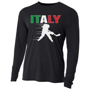 Italy Ice Hockey Fans Jersey Italian Hockey Team Supporter Cooling Performance Long Sleeve Crew