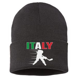 Italy Ice Hockey Fans Jersey Italian Hockey Team Supporter Sustainable Knit Beanie