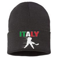 Italy Ice Hockey Fans Jersey Italian Hockey Team Supporter Sustainable Knit Beanie