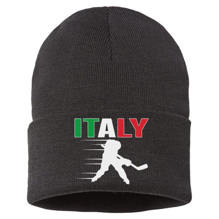 Italy Ice Hockey Fans Jersey Italian Hockey Team Supporter Sustainable Knit Beanie