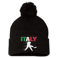 Italy Ice Hockey Fans Jersey Italian Hockey Team Supporter Pom Pom 12in Knit Beanie