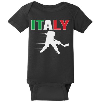 Italy Ice Hockey Fans Jersey Italian Hockey Team Supporter Baby Bodysuit