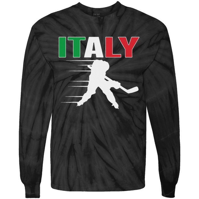 Italy Ice Hockey Fans Jersey Italian Hockey Team Supporter Tie-Dye Long Sleeve Shirt