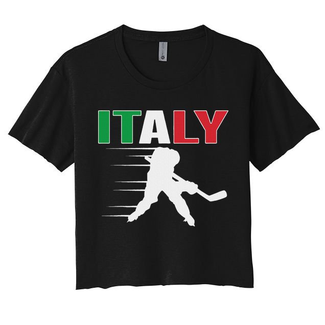 Italy Ice Hockey Fans Jersey Italian Hockey Team Supporter Crop Top