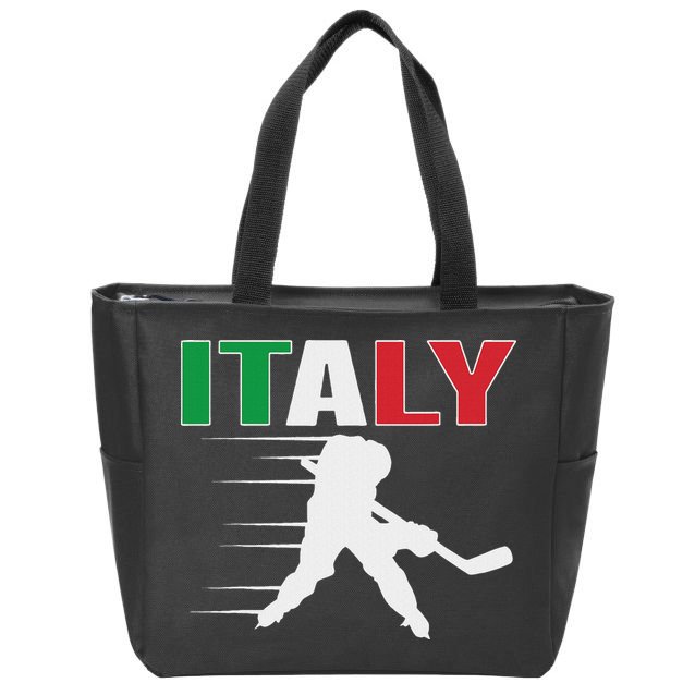 Italy Ice Hockey Fans Jersey Italian Hockey Team Supporter Zip Tote Bag