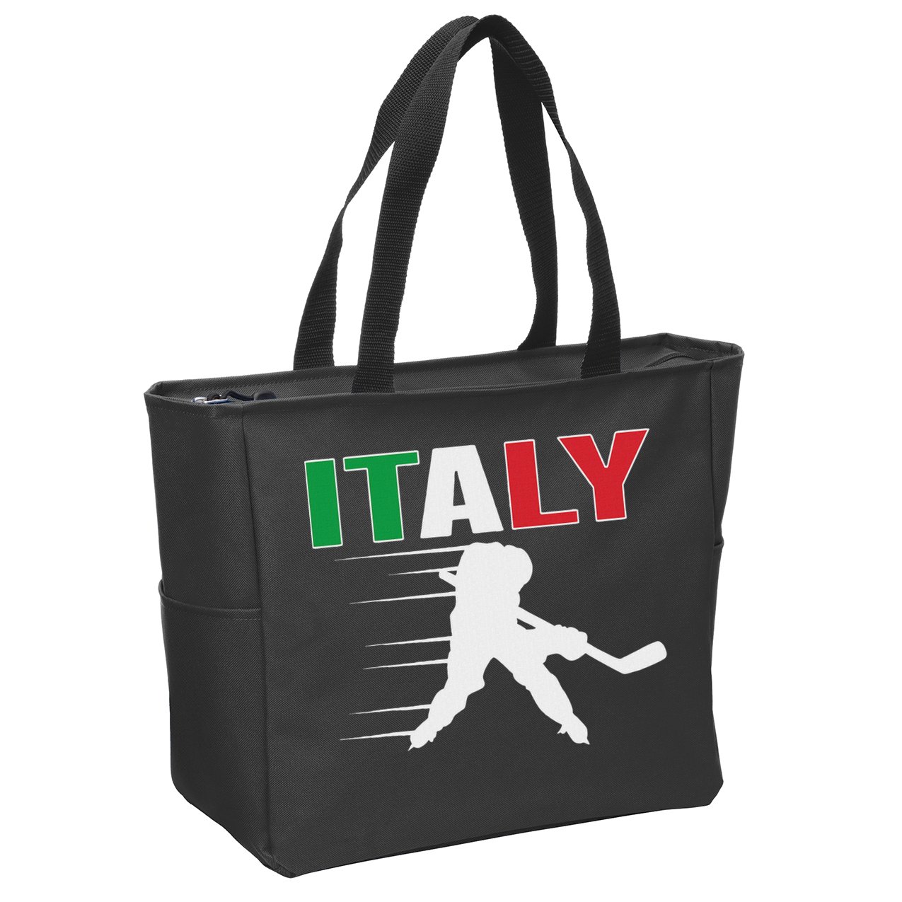 Italy Ice Hockey Fans Jersey Italian Hockey Team Supporter Zip Tote Bag