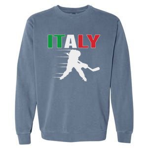 Italy Ice Hockey Fans Jersey Italian Hockey Team Supporter Garment-Dyed Sweatshirt