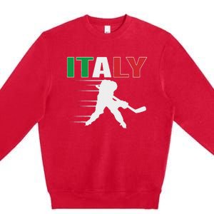 Italy Ice Hockey Fans Jersey Italian Hockey Team Supporter Premium Crewneck Sweatshirt