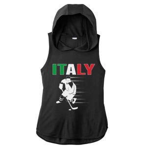 Italy Ice Hockey Fans Jersey Italian Hockey Team Supporter Ladies PosiCharge Tri-Blend Wicking Draft Hoodie Tank