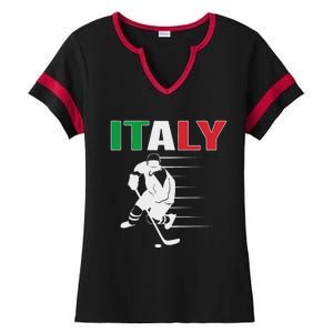 Italy Ice Hockey Fans Jersey Italian Hockey Team Supporter Ladies Halftime Notch Neck Tee