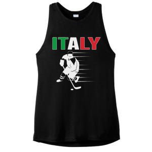 Italy Ice Hockey Fans Jersey Italian Hockey Team Supporter Ladies PosiCharge Tri-Blend Wicking Tank