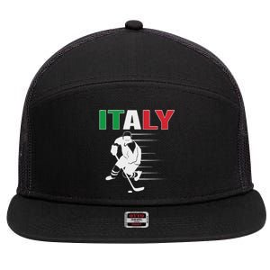 Italy Ice Hockey Fans Jersey Italian Hockey Team Supporter 7 Panel Mesh Trucker Snapback Hat